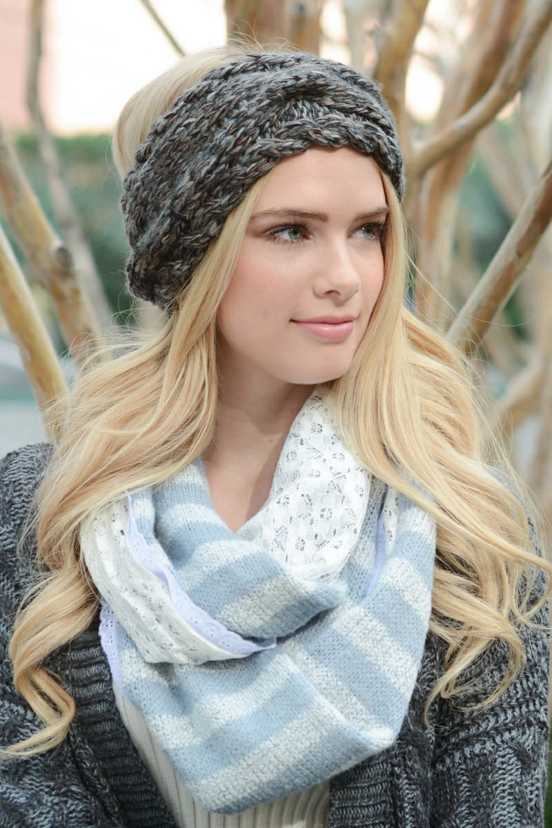 wholesale leto baby blue striped infinity scarf winter