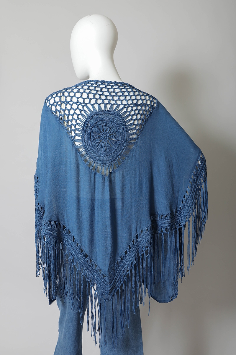 Leto Wholesale Kimonos - Supplier of Crochet Medallion Tassel Kimono