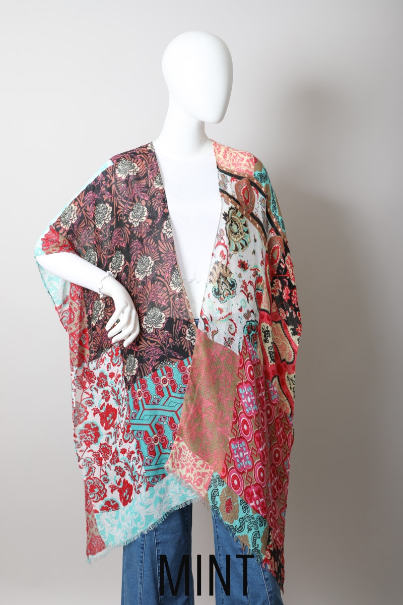 Boho Floral Patchwork Kimono | Vintage Inspired Elegance