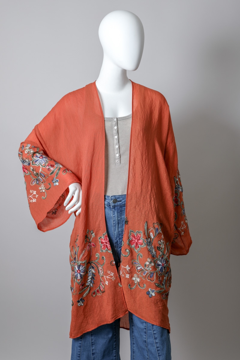 Leto Wholesale - Supplier Long Floral Kimono Cardigan