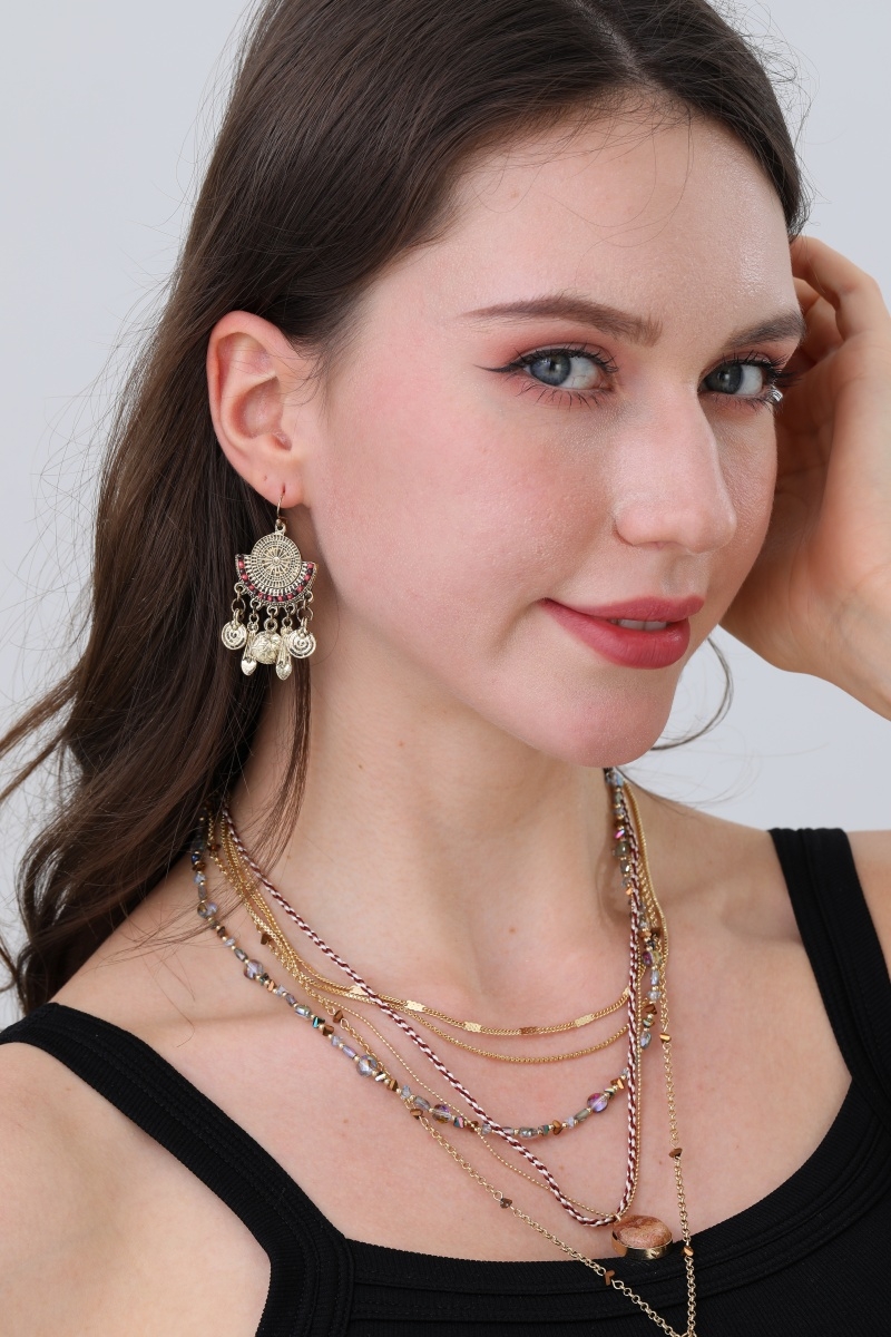 Bohemian medallion earrings     charm drop design 2