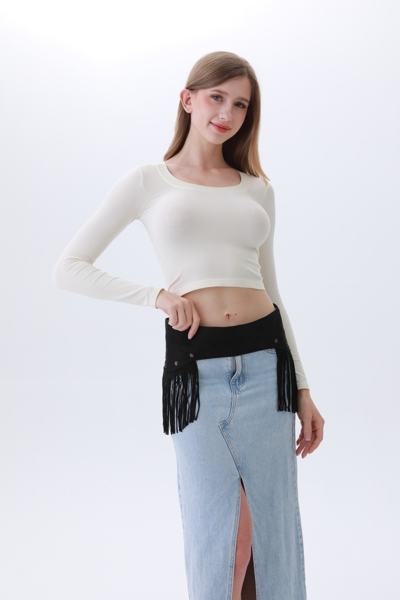 Boho corset belt fringe   stud punk detail 3