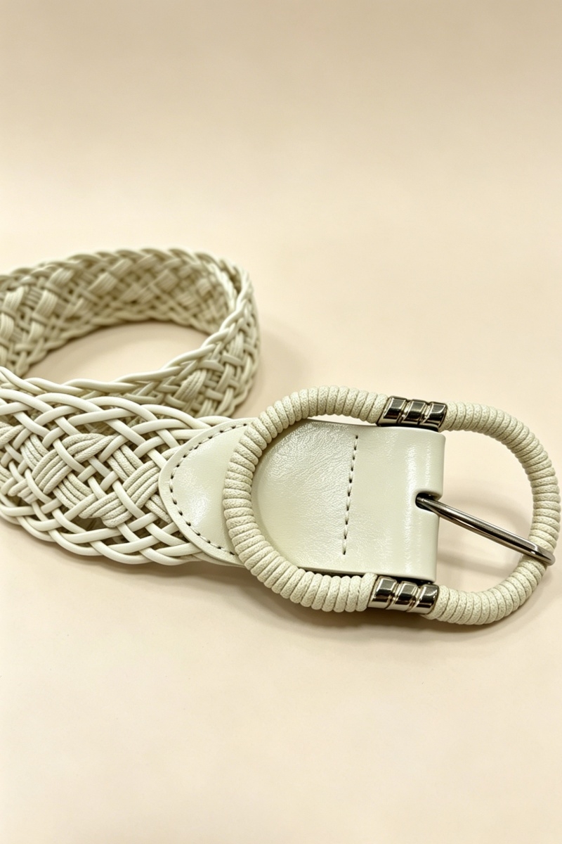 Boho style woven belt braided casual buckle belt for outfits 1