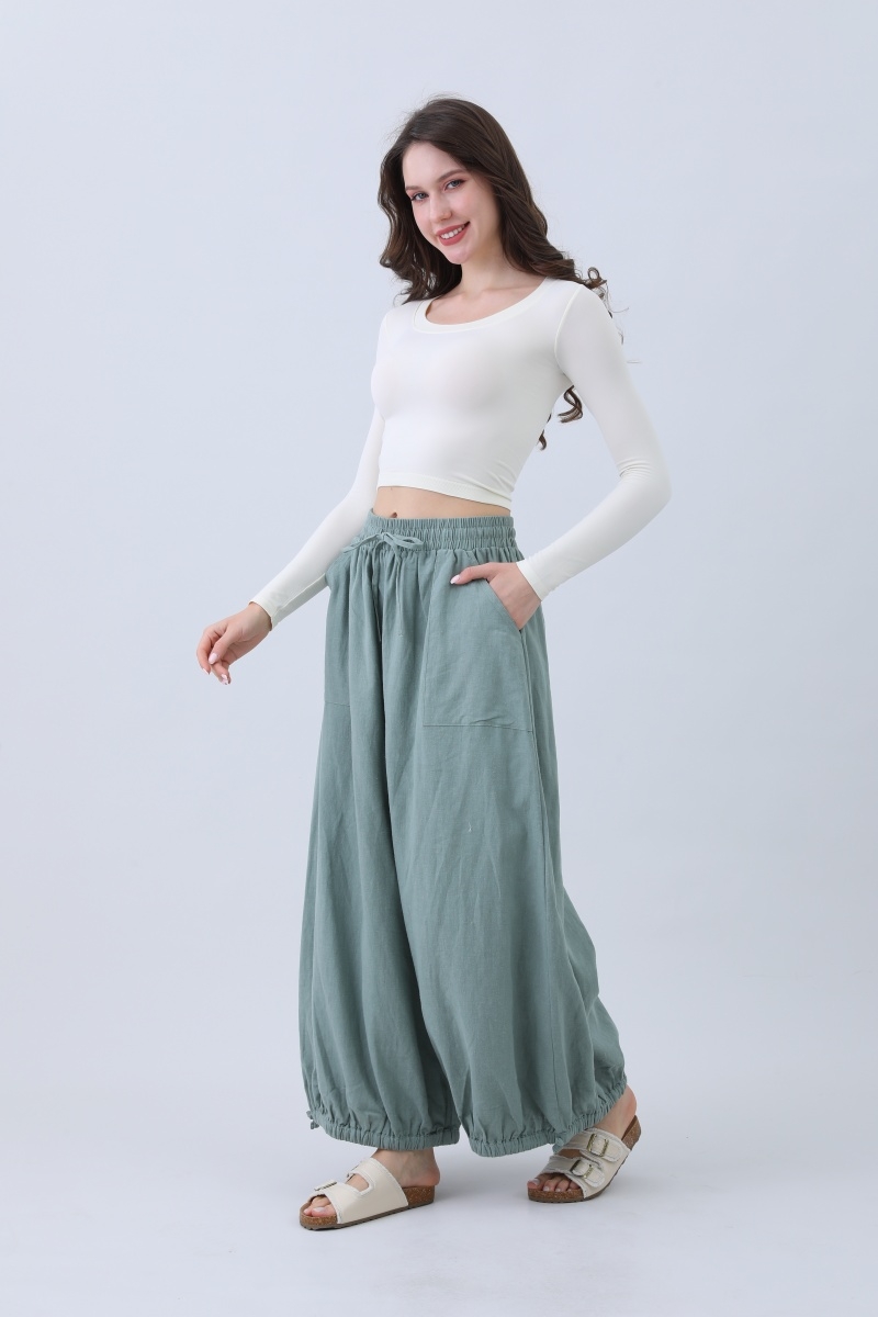 Breathable linen pants for women     relaxed fit   adjustable hem 3