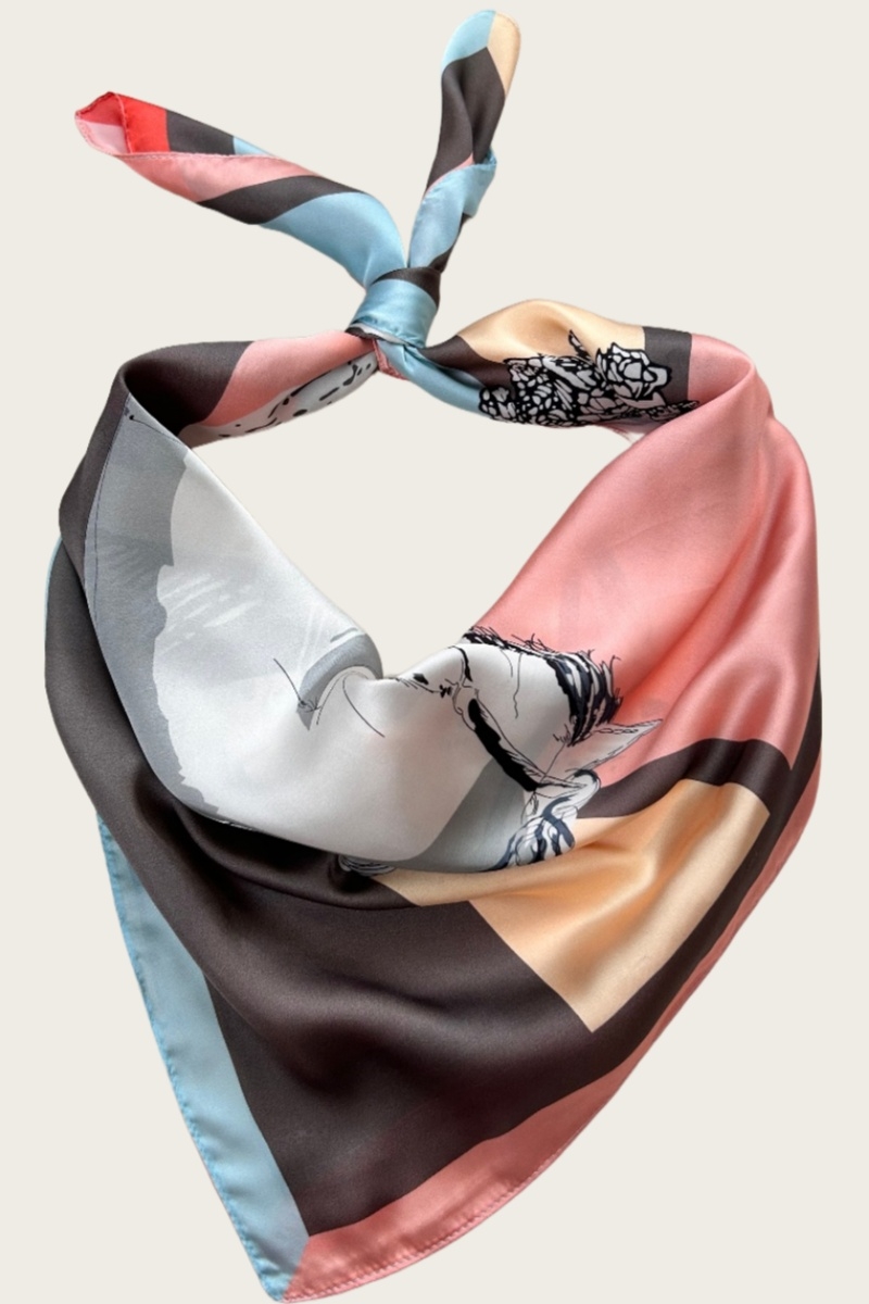 Classic horse print silky scarf 2