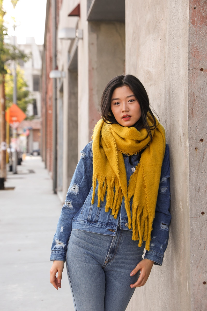 Stylish Cozy Mohair Solid Tassel Trim Blanket Scarf Bulk from Leto Wholesale | Women Scarves Wholesale Supplier