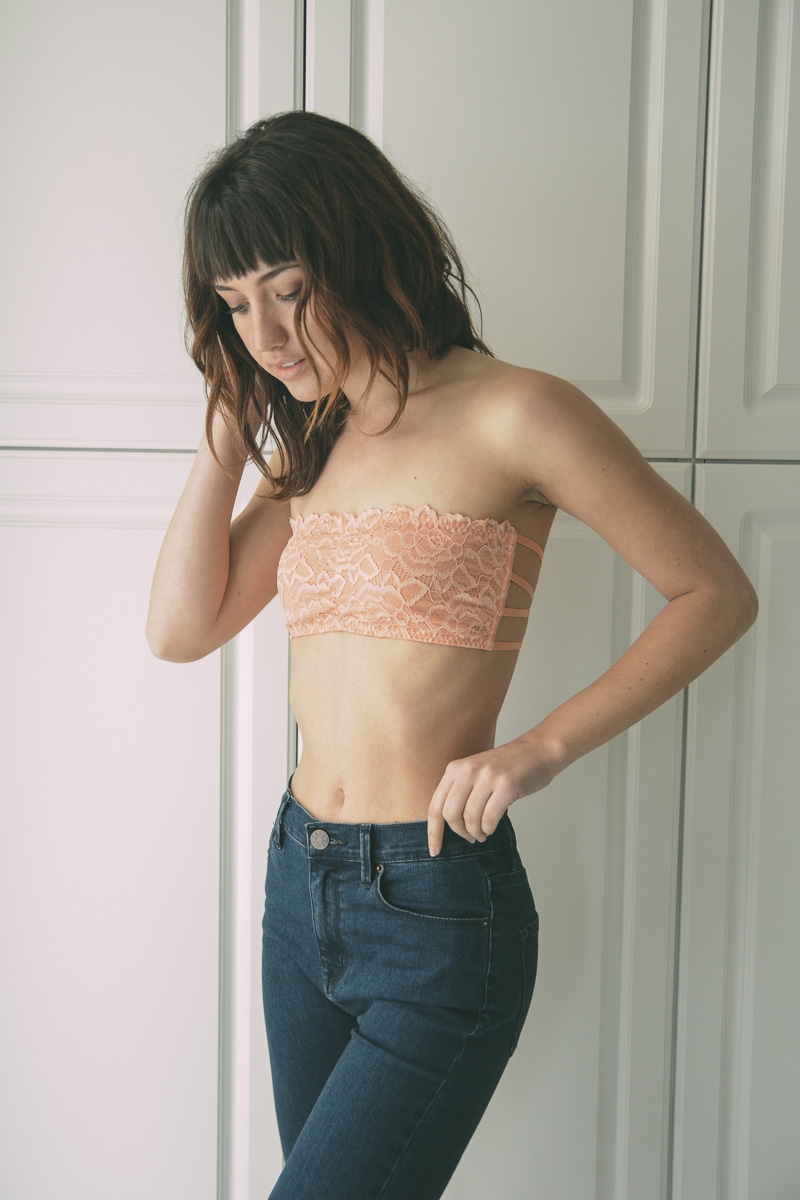 Leto Wholesale - Buy Lace Bandeau with Criss Cross Back Wholesale | Bralette Wholesale Dealer 