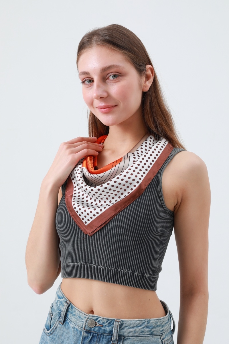 Delicate polka dot neck scarf soft   airy summer essential 