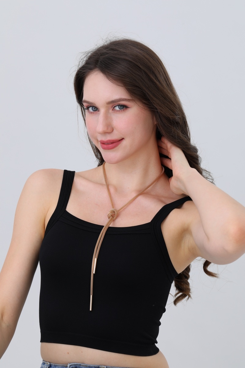 Diy alloy tube mesh necklace interlocking design