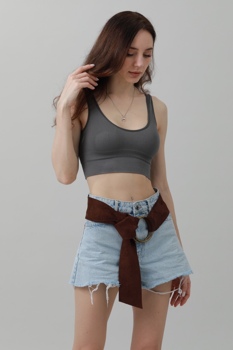 Doublebuckle suede corset belt     adjustable wrap waist  4
