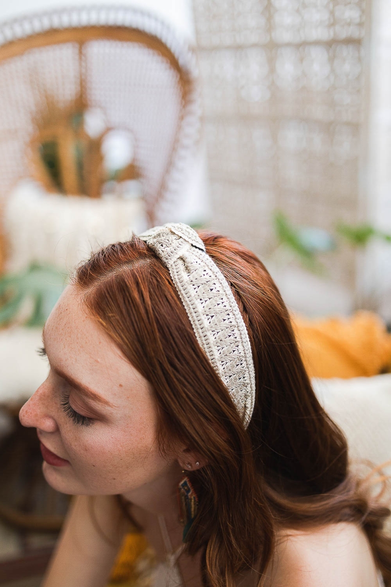 Embroidered bohemian knotted headband  a handcrafted masterpiece 3