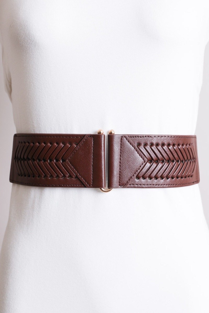 ? Western Fishtail Braid Cinch Belt – Black, Tan, Brown