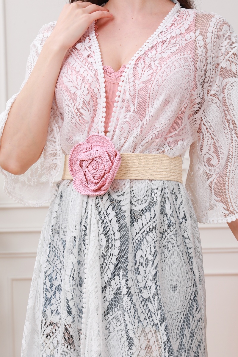 Flower buckle elastic belt     fashion   romantic 5