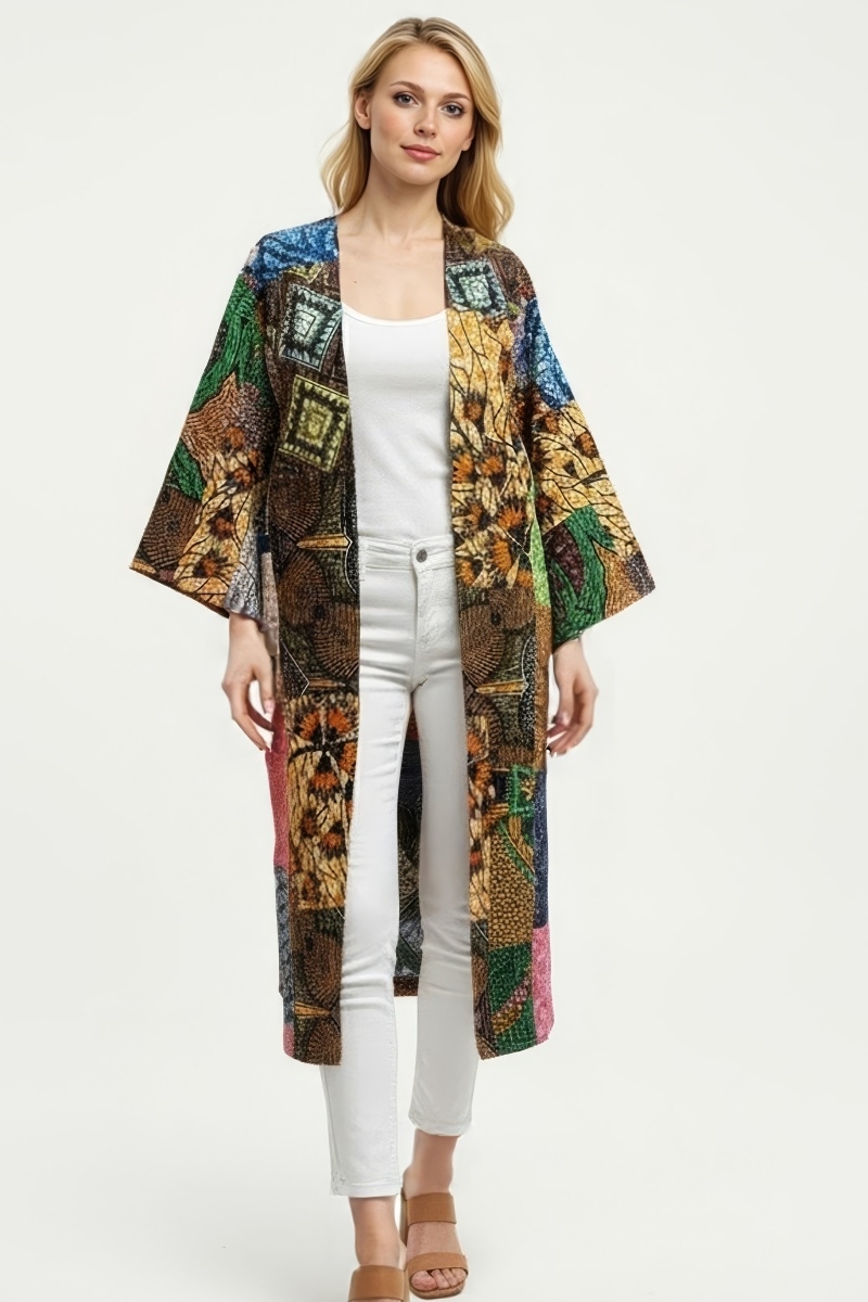 Handmade patchwork kimonos     unique boho chic coats 