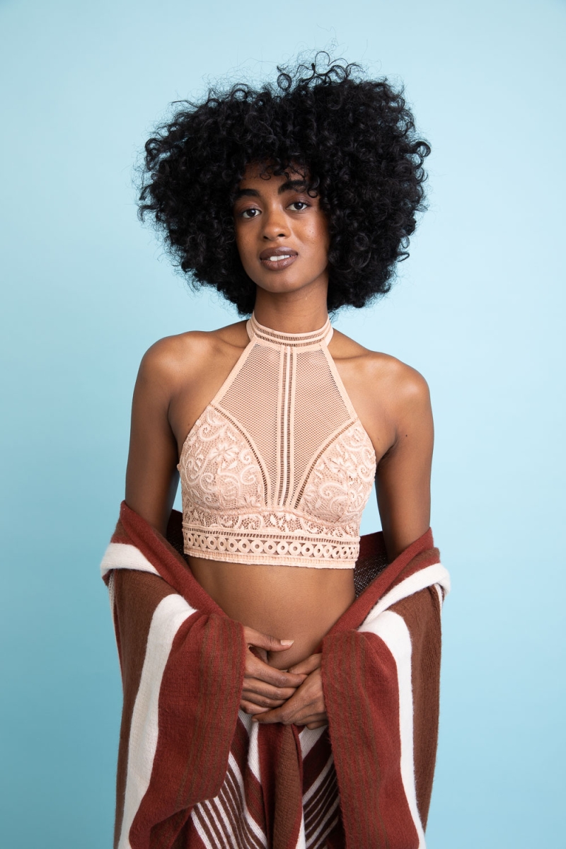 High neck mesh bra top