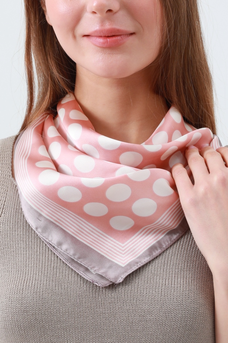 Oversize white dots   line print scarf new summer square bandana