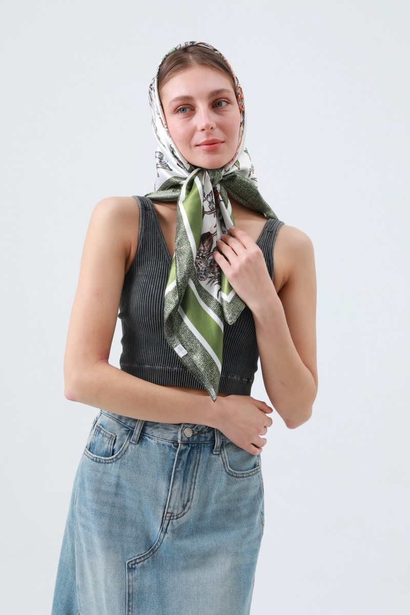 Silky butterfly floral bandana essential summer scarf