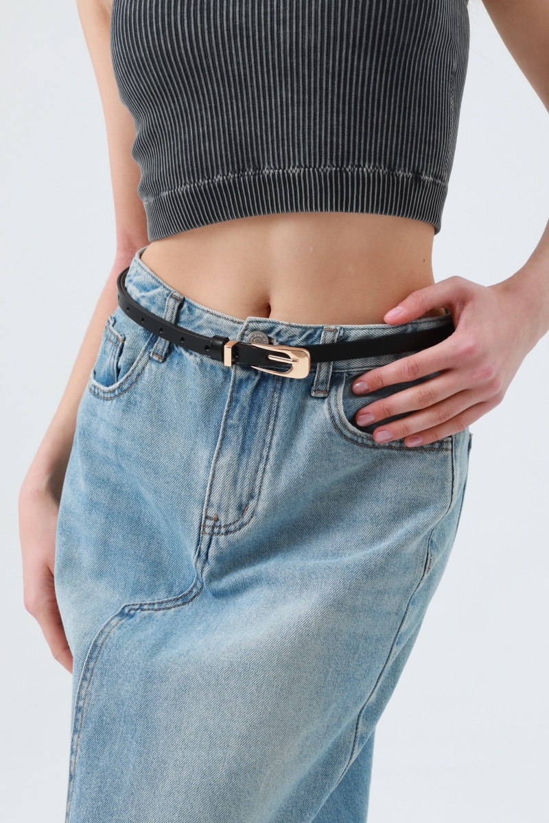 Slim leather belt     minimalist   versatile 3