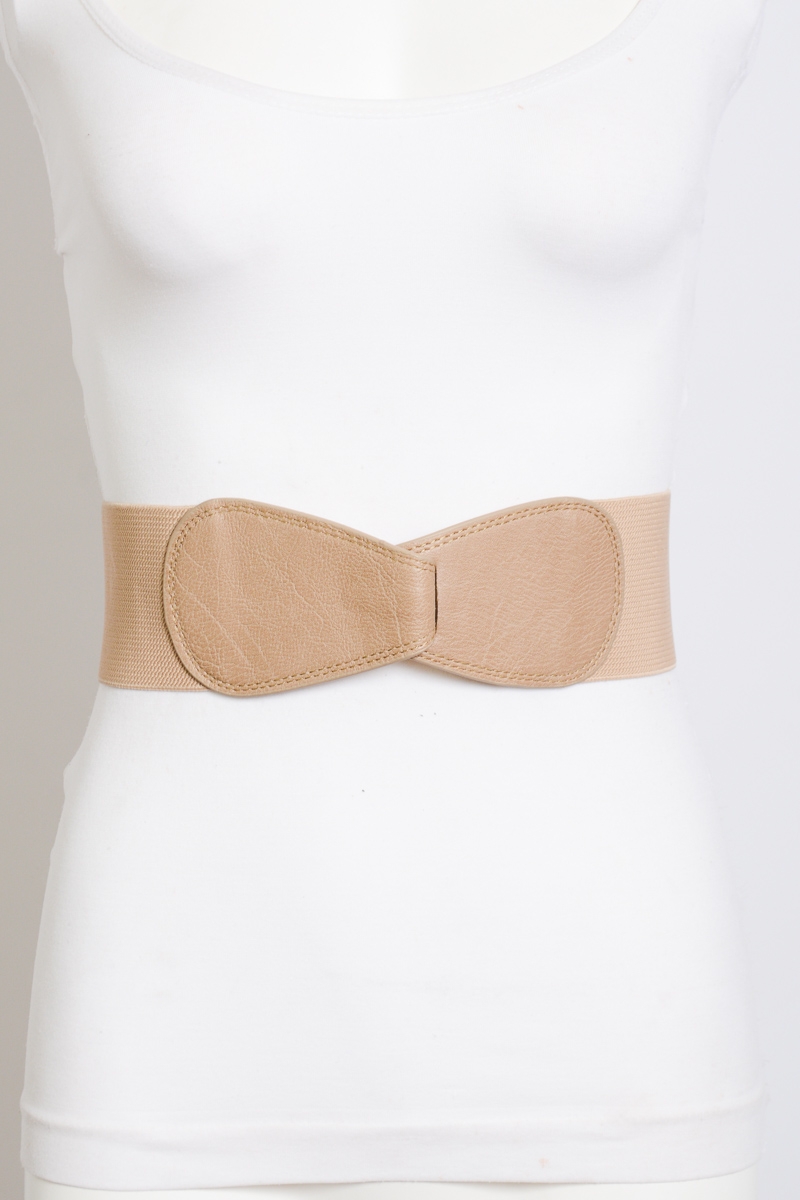 Solid color elastic waist belt for casual wear, providing a comfortable stretch and perfect fit.