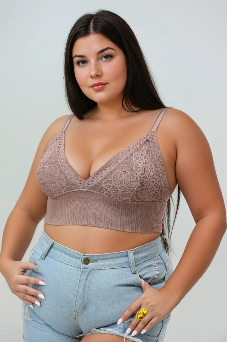 X large chic loop lace bralette     perfect for plus size
