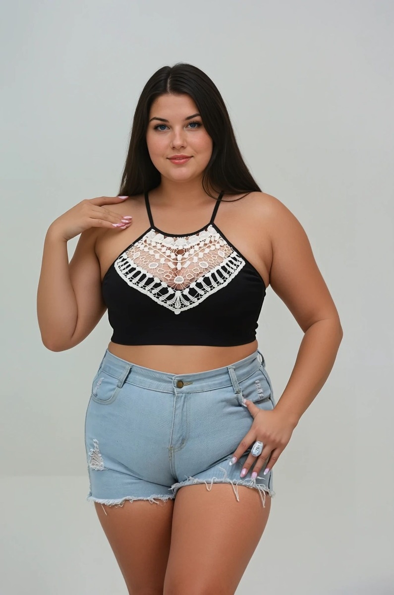 Xlarge crochet lace high neck bralette 6
