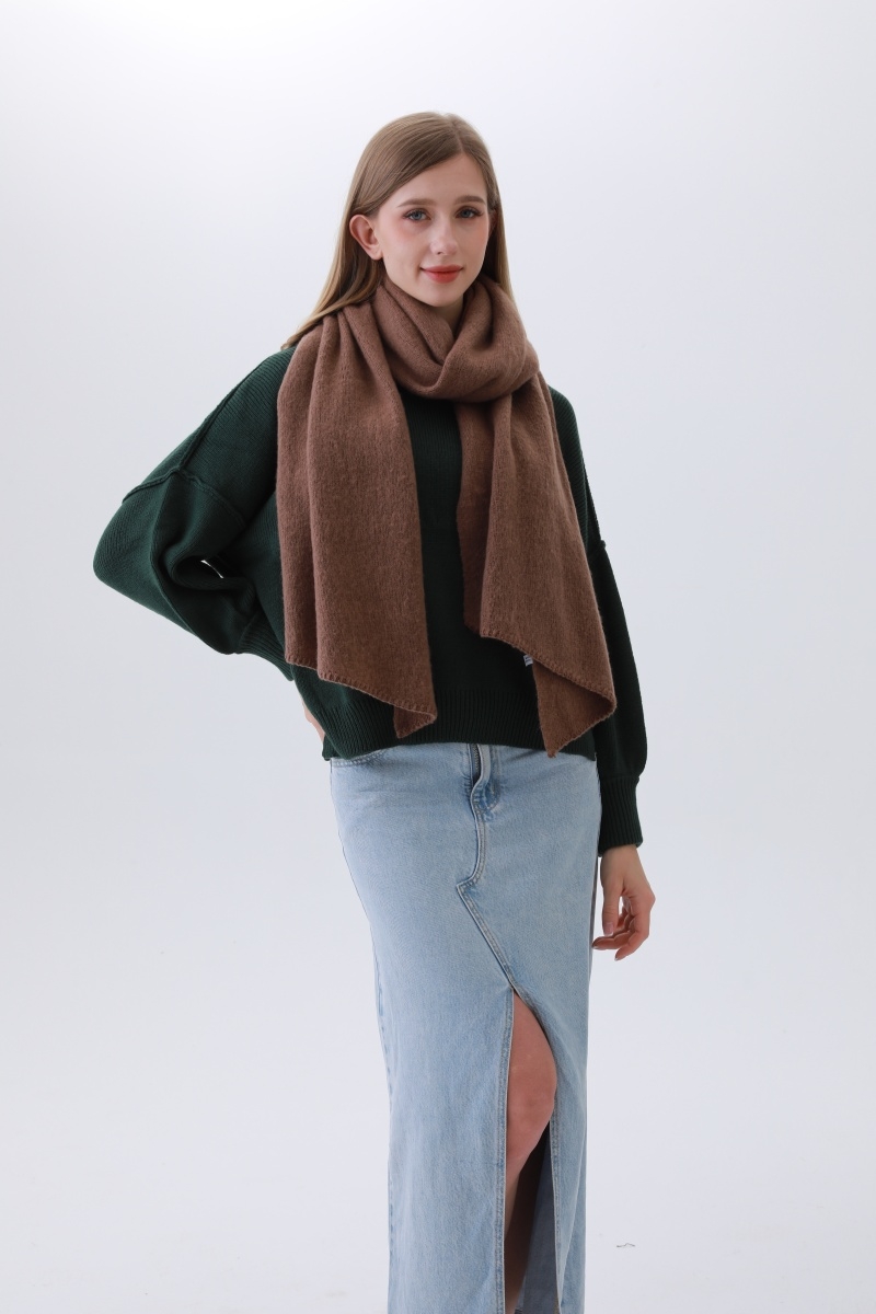 Timeless Elegance-Solid Woven Bias-Cut Scarf