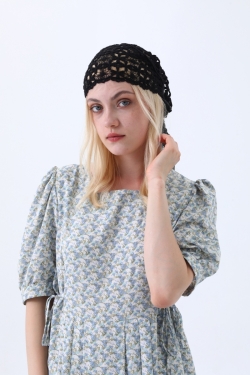 Womens Crochet Lace Scarf Hollow Out Floral Knit Head Accessory