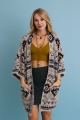 Black Aztec knit cardigan with cozy tribal print design