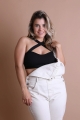 Black elegant plus size cross front bralette with a chic and stylish design
