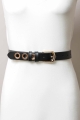 Black Leather Gold Rings Buckle Waist Belt from Wholesale Supplier
