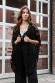 Black mesh leaf kimono ideal for summer, featuring an elegant sheer style.