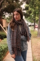 Black Tartan Woven Tassel Scarf - Stylish Winter Accessory