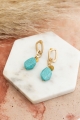 bohemian chic turquoise stone drop chain earrings