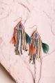 Trending Boho Fashion Mixed Bead Feather Chain Earrings Wholesale 