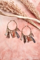 Unique Timeless Boho Inspired Fashion Carnelian & Jade Feather Fringe Hoop Earrings Wholesale Supplier 