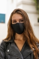 Breathable mesh style face mask made with soft, washable fabric for all-day comfort.