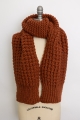 Brown cozy waffle knit scarf winter essential soft knit texture