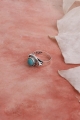 Elegant Cabochon Turquoise Stone Set in Adjustable Ring