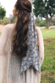 navy floral hair tie wholesale versatile garden neckerchief skinny scarf accessories