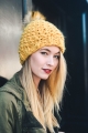 Wholesale Supplier of Oversized Chunky Pom Beanie in Mustard Yellow