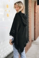 classic knit hooded poncho cozy fashionable wrap wholesale black comfy