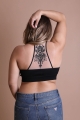 Comfortable plus size tattoo mesh bralette with racerback design, ideal for everyday wear