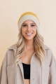 comfortable winter two tone beanie mustard ivory fashionable cozy warm