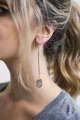 Crystal gemstone hook drop statement earrings wholesale packs of 3