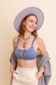 Delicate crochet lace applique bralette in a boho style, perfect for casual and feminine looks.