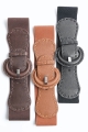 Distressed wide stitch western belt with cowboy style