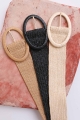 bestselling eco friendly raffia oval buckle belt