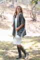 Embrace bohemian elegance with our marled knit collared ruana 7