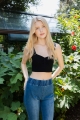 essential basic ribbed crop top summer style black