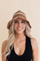 essential comfy crochet stitched stripedbucket hat wholesale